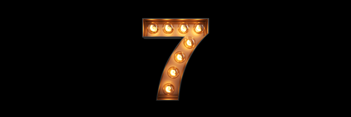 lighted number seven