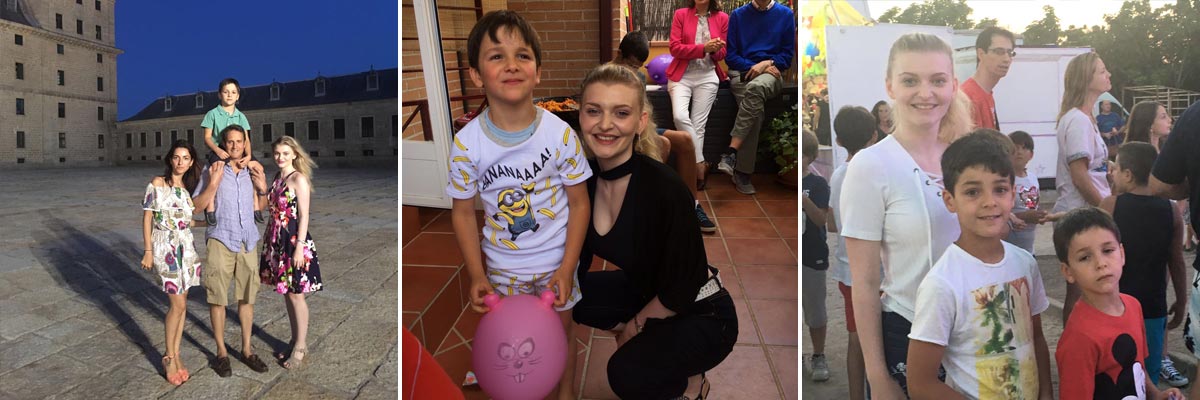 Niamh with the host family