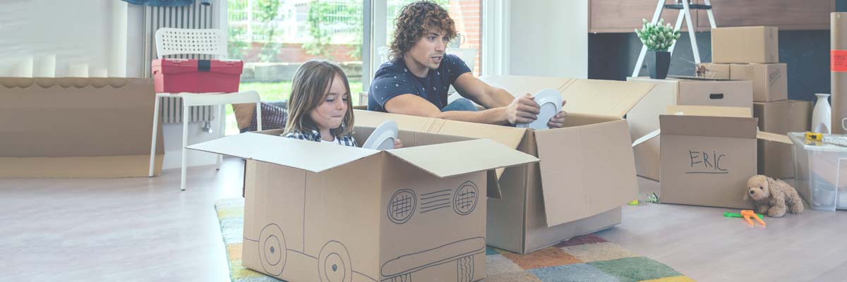 Father and Kid doing a car race