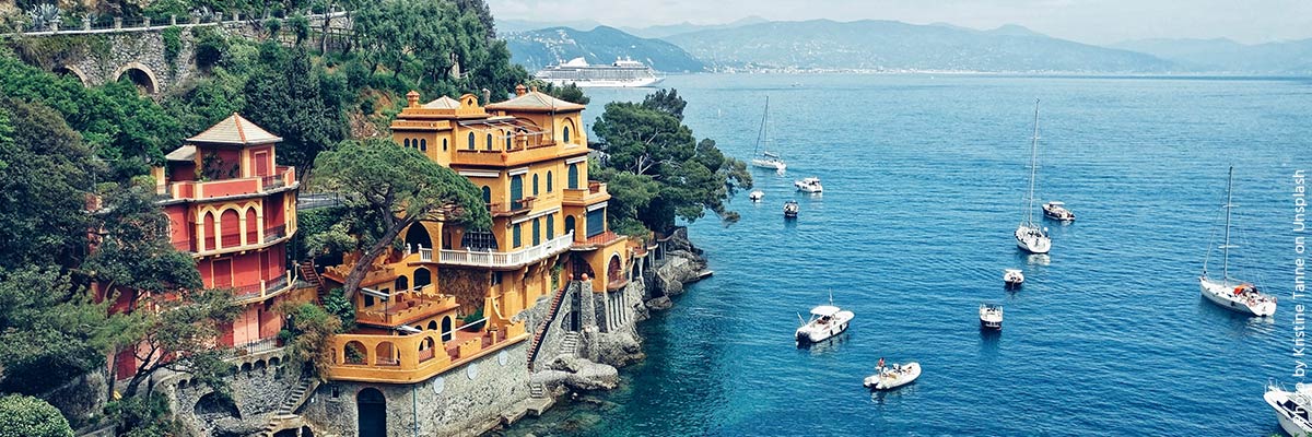 Portofino, Italy sea shore cliffs