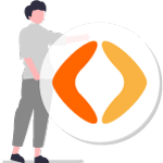 Figure holding the AuPairWorld Logo