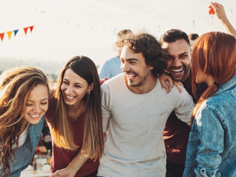 Group of young people having fun