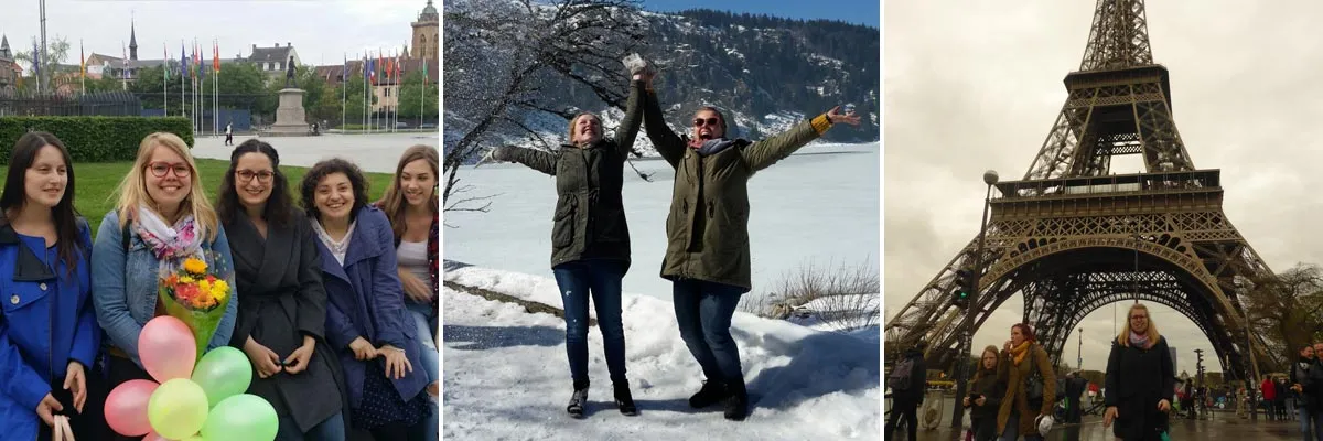 Charlotte mit Freunden in Paris