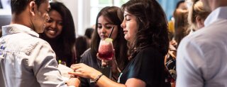 Our attendees enjoying drinks and snack