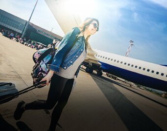 Ein Au Pair am Flughafen