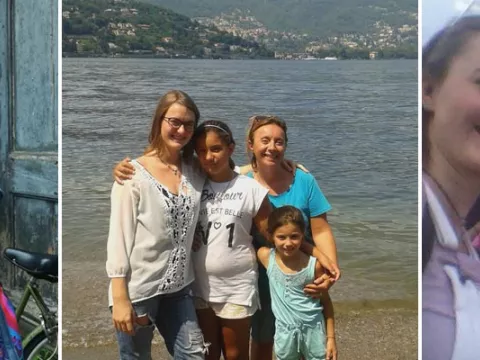 Sara und ihr Au-pair mit der Familie bei verschiedenen Aktivitäten