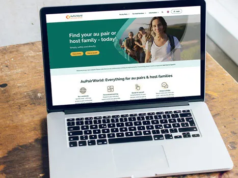 A laptop Screen showing the new Website