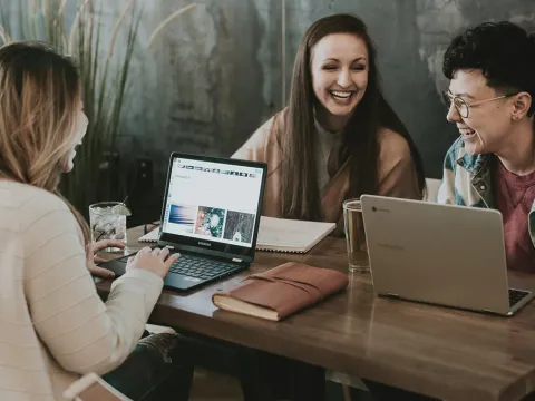 A group of people learning together