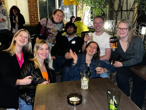 Friends at a bar 