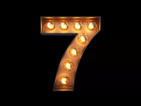 lighted number seven