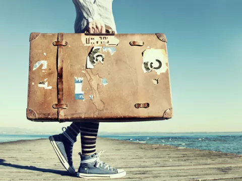 Girl with a suitcase