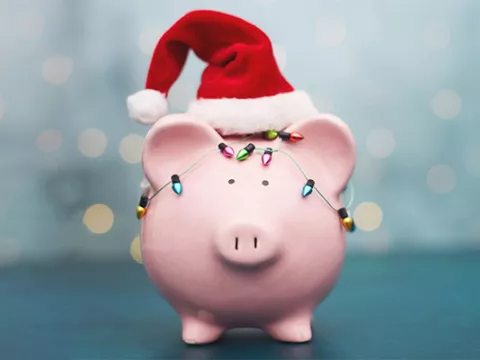 A pink piggy bank