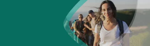 Au-pair avec famille en arrière-plan