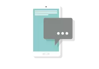 Grafik Handy mit Sprechblase