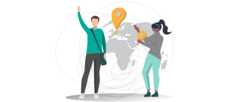 Graphique Au-pair avec carte du monde