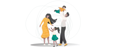 Graphique famille avec enfant