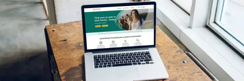 Schermo che mostra il sito internet di AuPairWorld