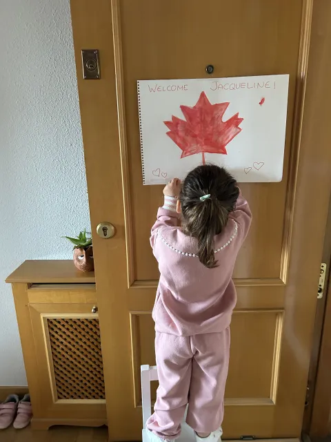 Welcome sign for au pair