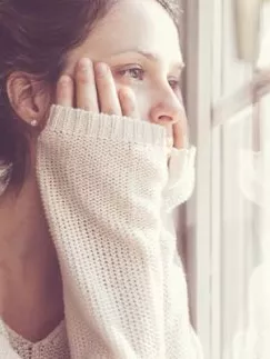 A girl looking out the window
