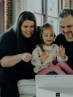 A host family in a video call